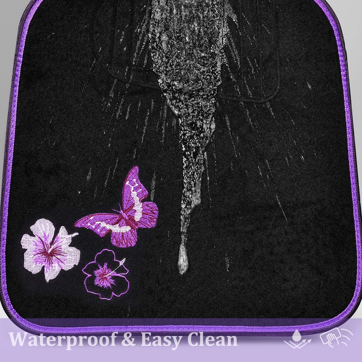 Embroidery Butterfly and Flower Car Floor Mats