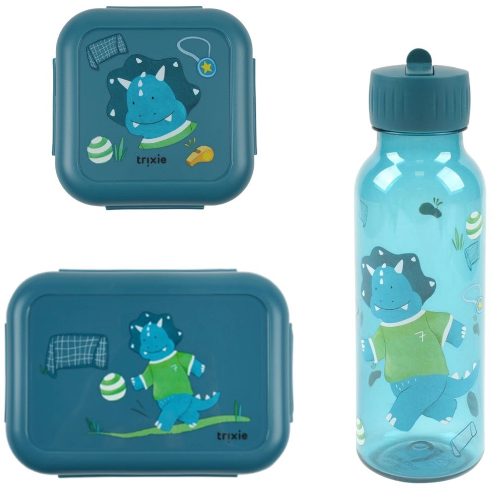 TRIXIE Lunch Box - Mr. Triceraptops + Snack Box + Tritan Bottle - 500ml