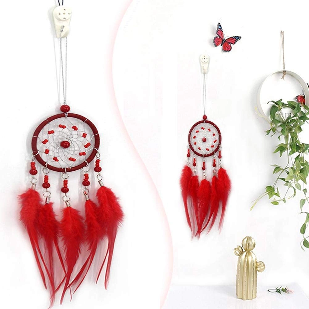 Dreamcatcher - Siderosphere, feathers, lines, wood beads.