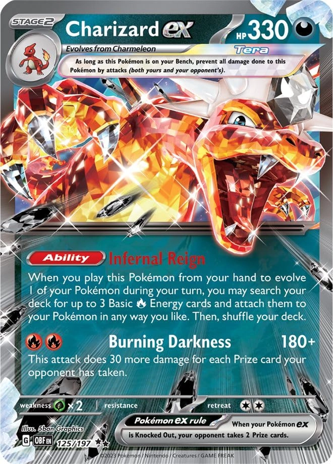 Pokémon Charizard ex 125/197 - English + Toploader