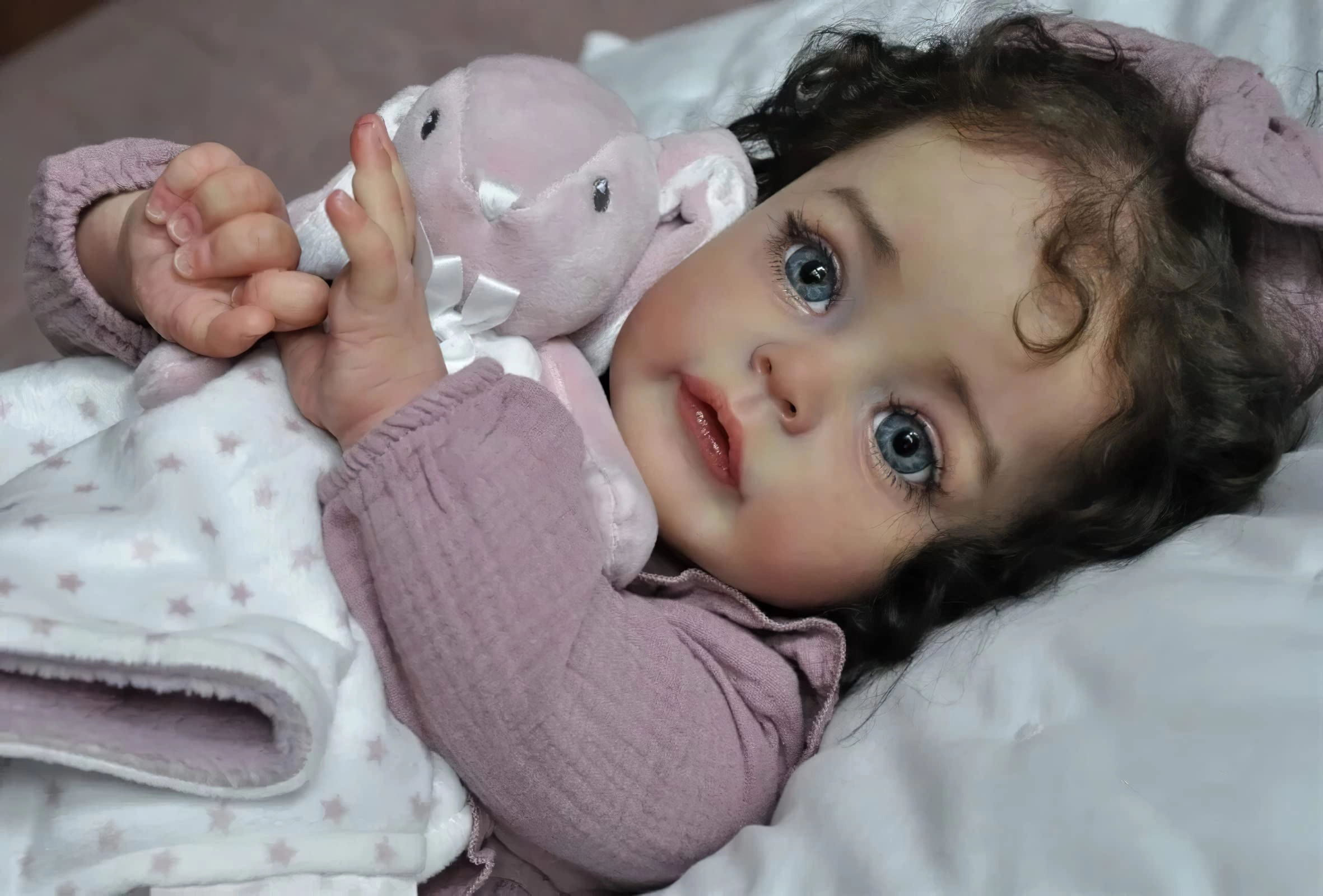 Reborn Baby Doll - 24 Inch Hand-Rooted Hair Ages 3+