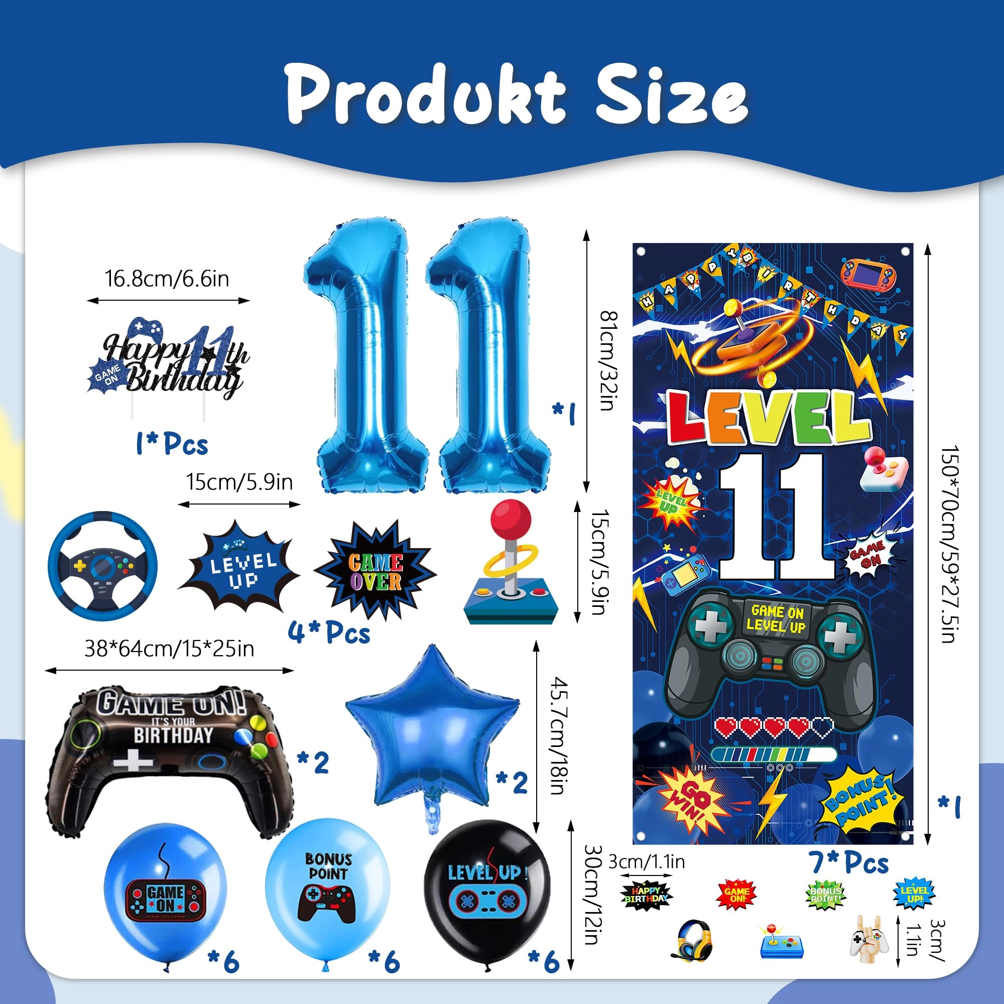 Gaming Birthday Decorations - 41 Pcs