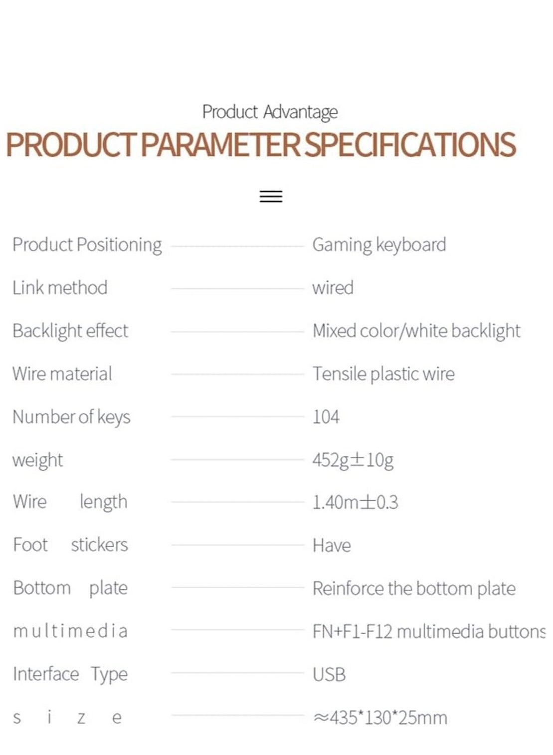 Floating Gaming Keyboard - Wired