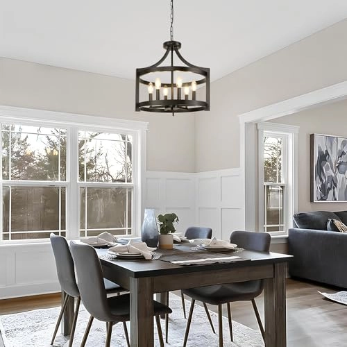 Modern Chandelier - 6 Lights Adjustable Height