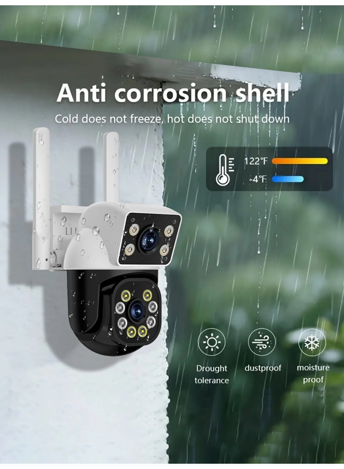 Dual-Lens Wireless Security Camera 2K