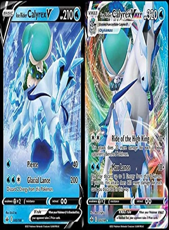 Pokémon Ice Rider Calyrex - Vmax & V - Chilling Reign - Ultra Rare Collectible Card Lot - 2pcs