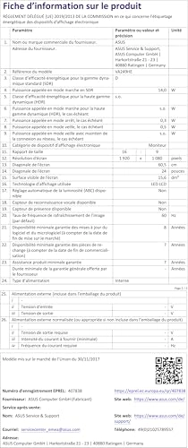 VA249HE - 90LM02W5B01370 23.8 Inches 1920 X 1080 pixels