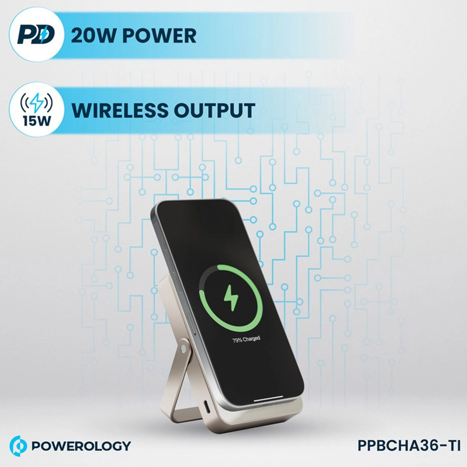 PPBCHA36-TI - 10000mAh 15/20 Watts Wireless
