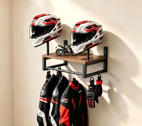 Helmet Holder - Wall Mount 2 Hat Stands