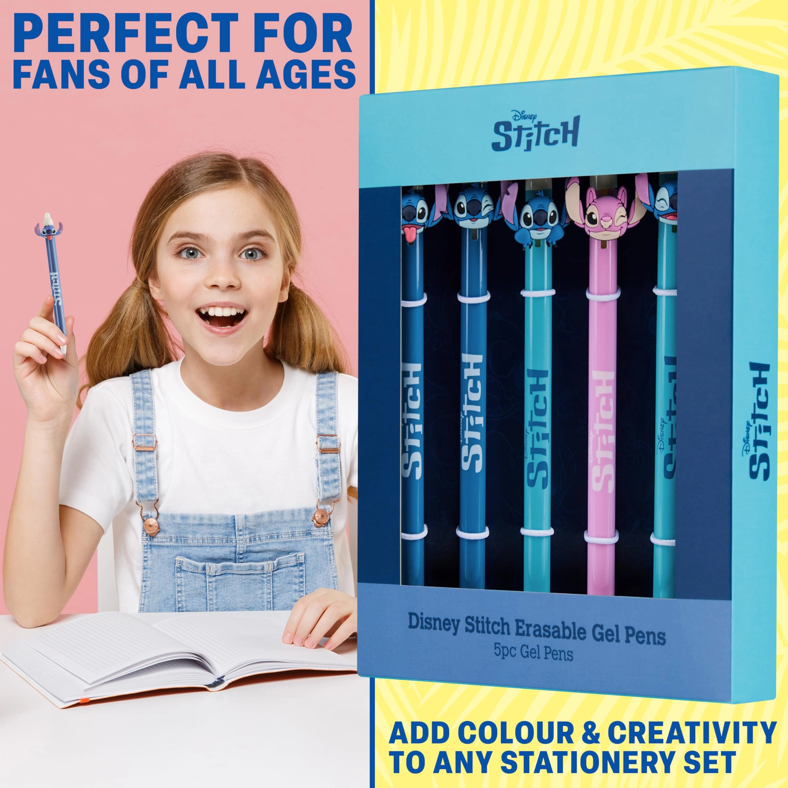 Disney Stitch Erasable Gel Ink Pens - 5.0 Count 0.02in Millimeters