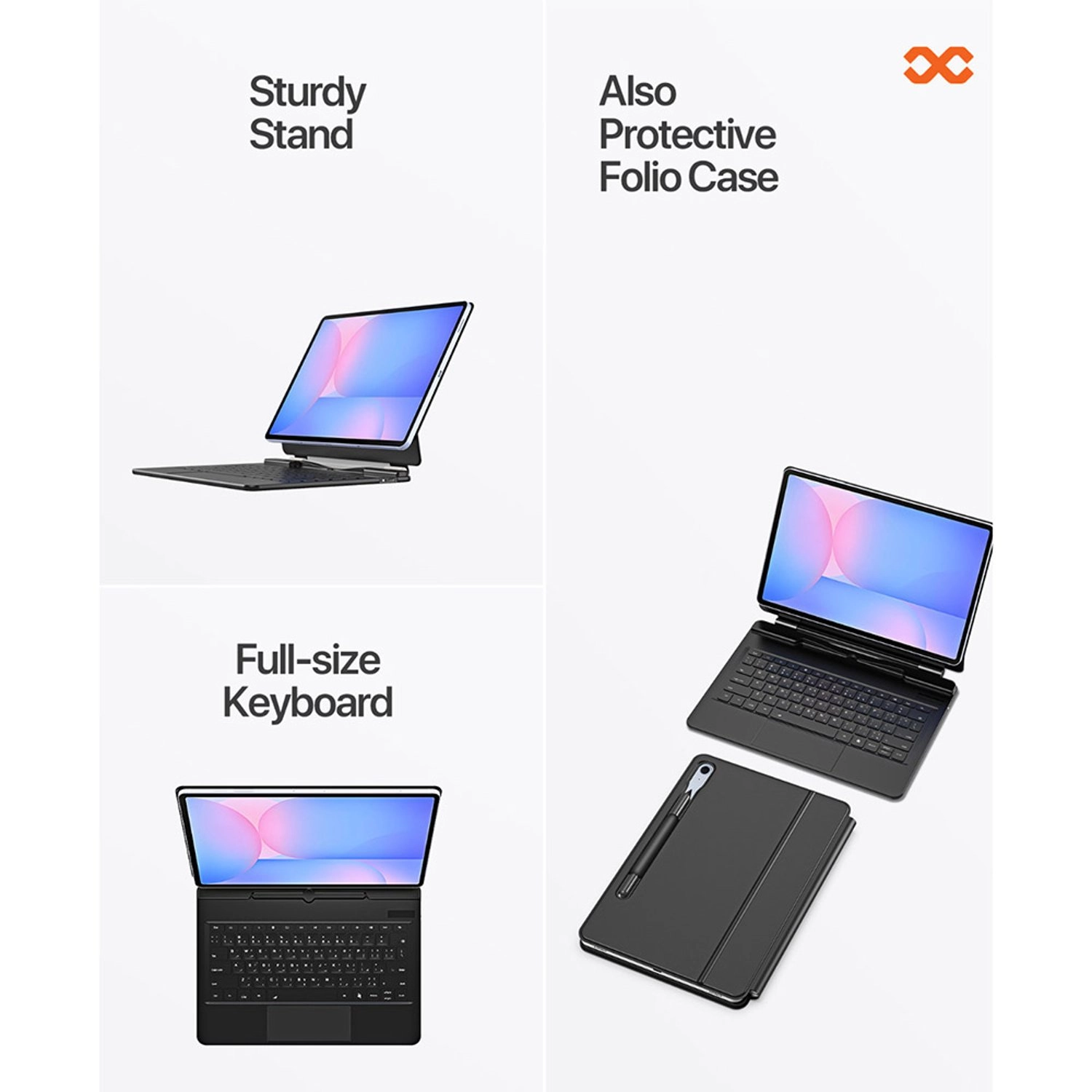 Keyboard Folio Case with Stand for Samsung Galaxy Tab S10