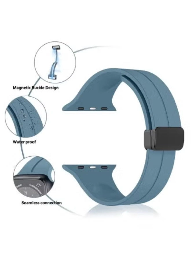 Silicone Watch Band for Apple Watch Series 6/7/8/9 & SE (38/40/41mm) - Blue