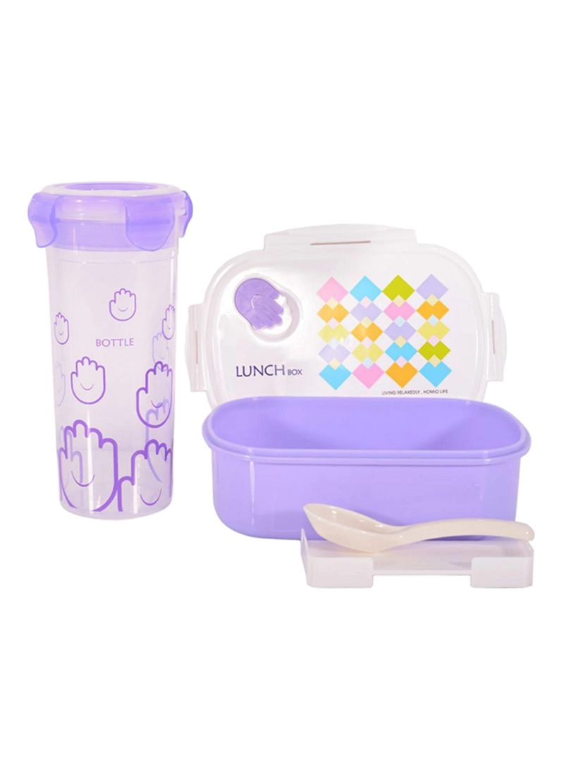Royalford Lunch Box and Bottle Set - Purple
