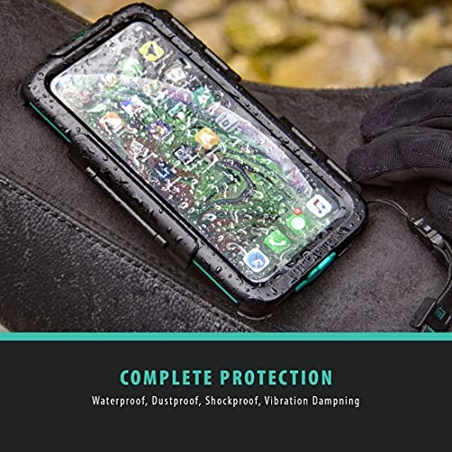 Motorcycle Mount - Universal Handlebar Fit + iPhone 12 Pro Max Case - Waterproof Hard Case