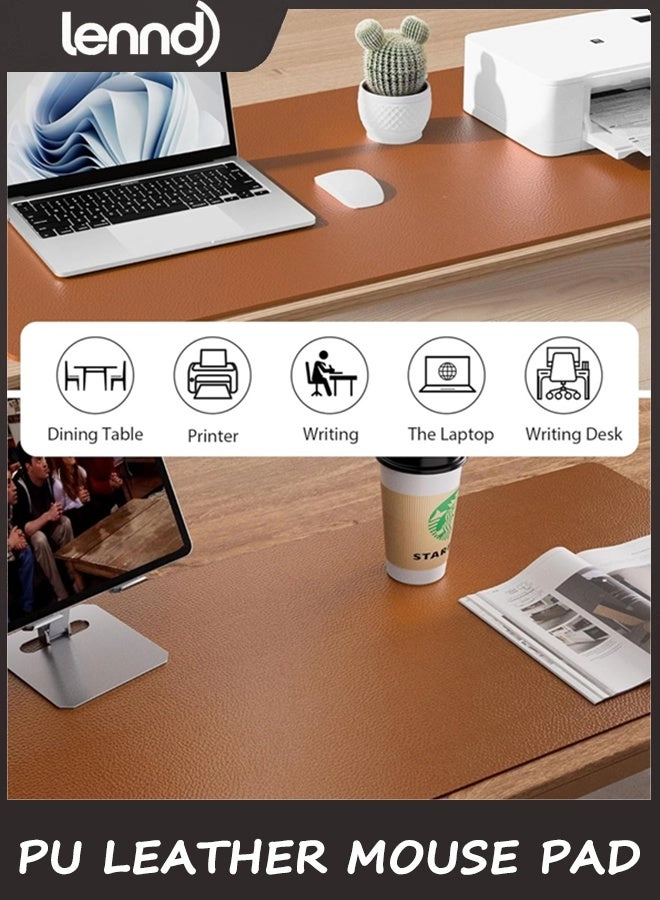 Non-Slip Large PU Leather Office Mouse Pad - 80x40 cm
