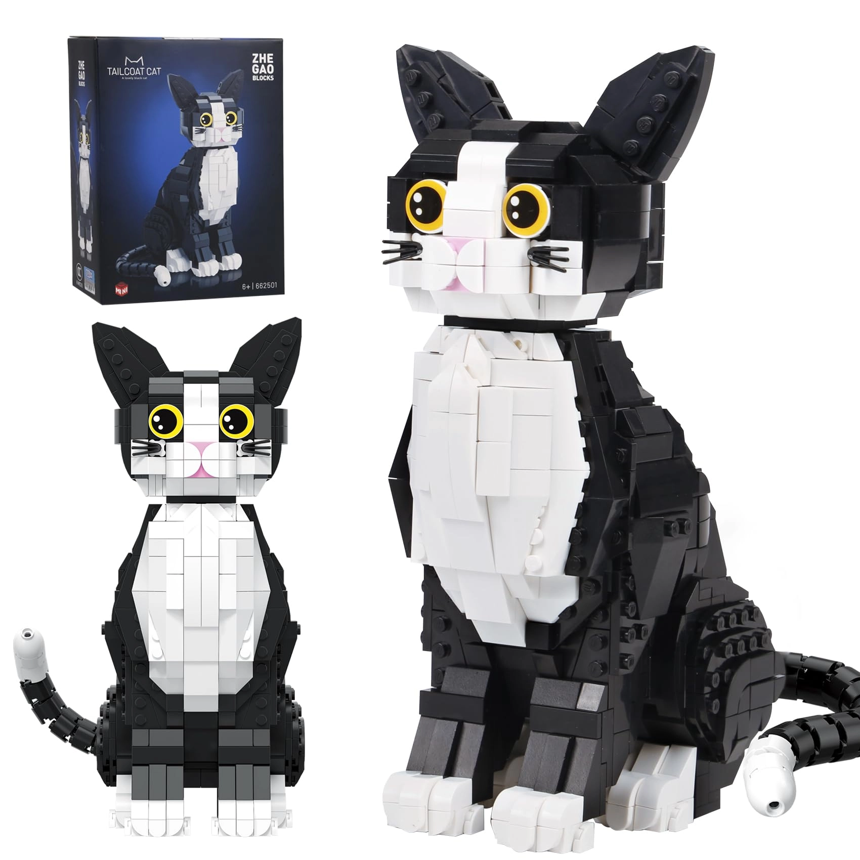 Bibilock Mini Building Blocks Kit - Tuxedo Cat 801 pcs