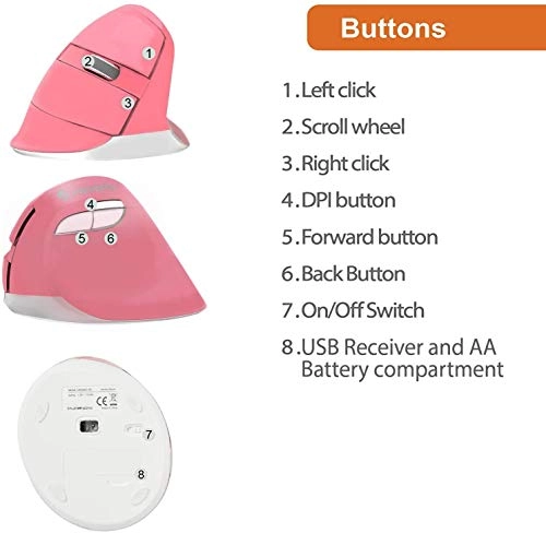 V628M-2.4G Ergonomic Vertical Mouse - Wireless