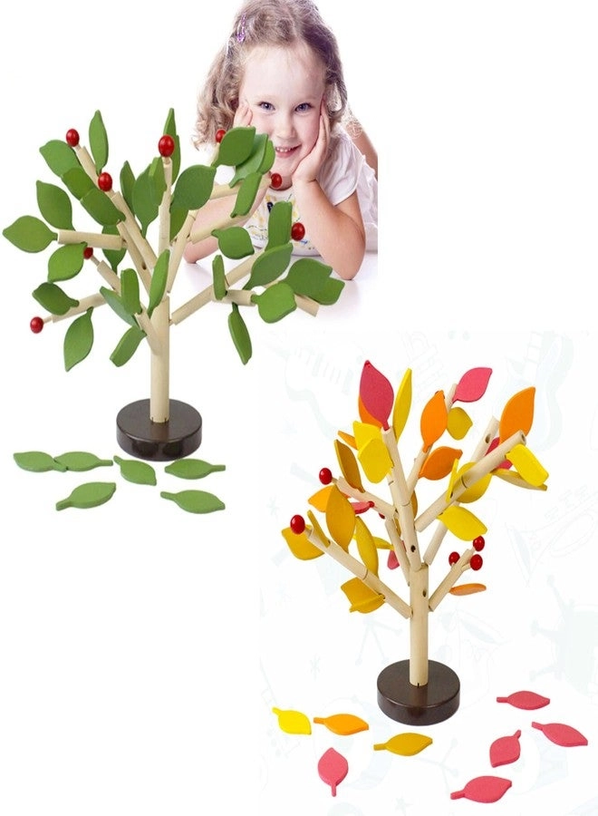 Carykon Tree-shaped wooden blocks - 2 pcs Green+Yellow 13.7 inches