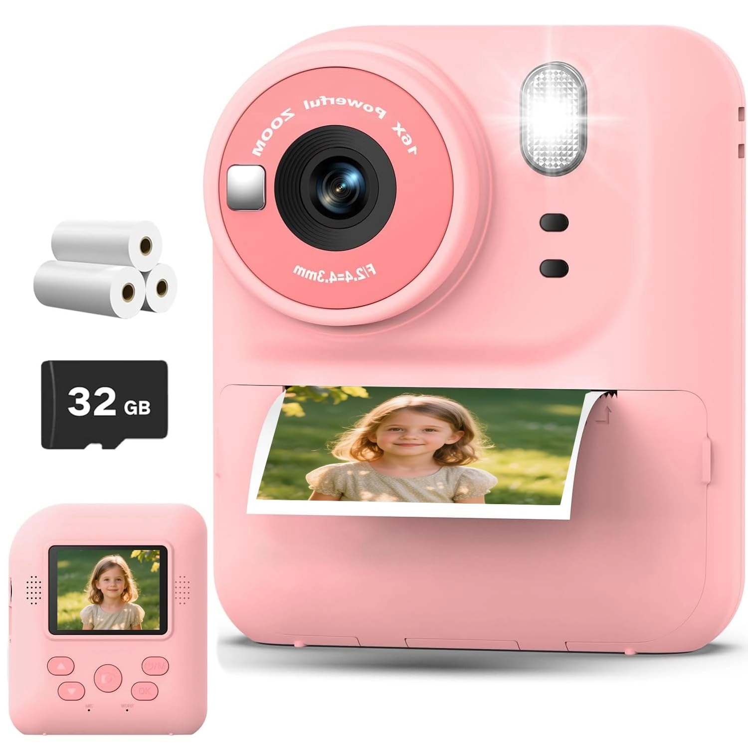 Kids Camera - Instant Print Pink