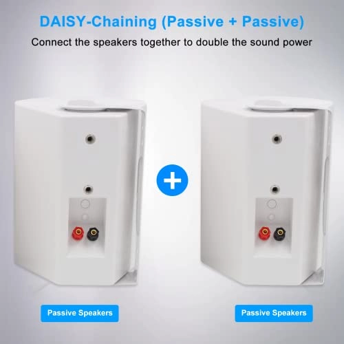 Passive Indoor Outdoor Speakers - 200W + Speakers Cables