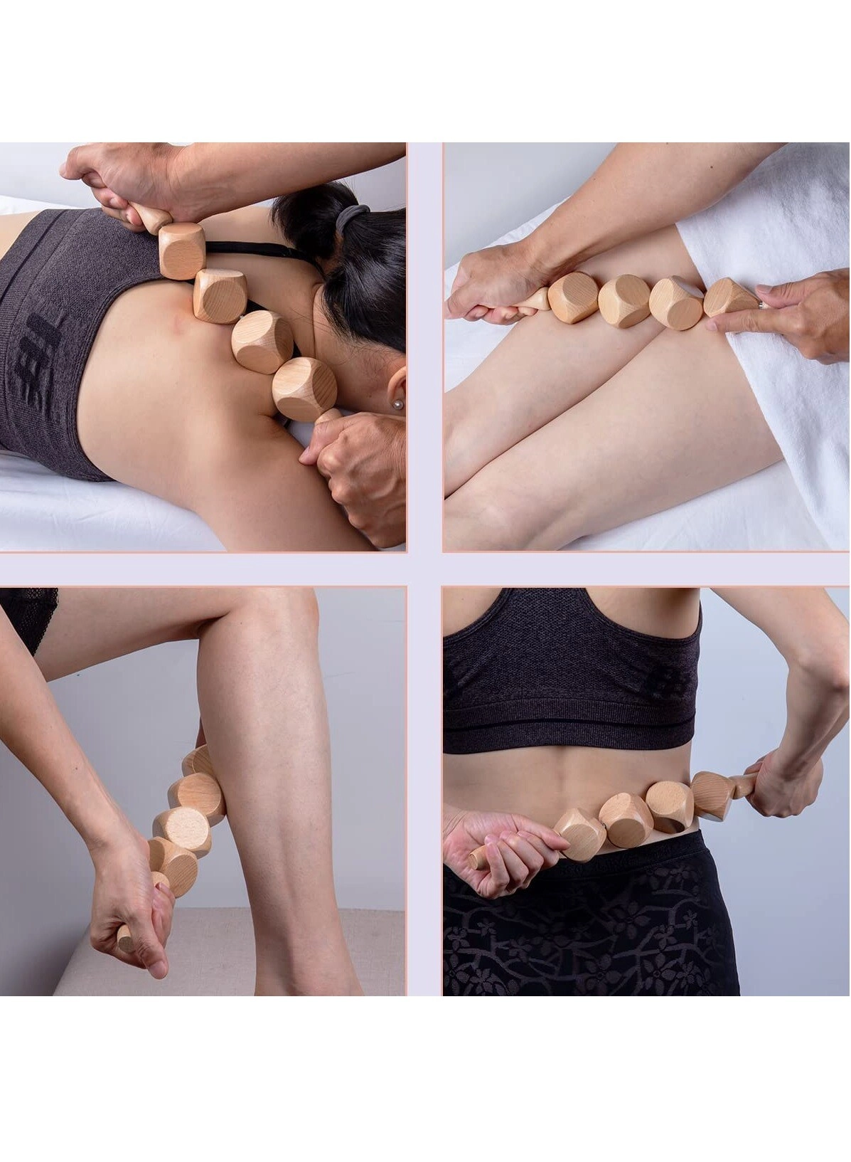 Wood Massage Stick Roller - Cellulite Lymphatic Drainage Deep Tissue