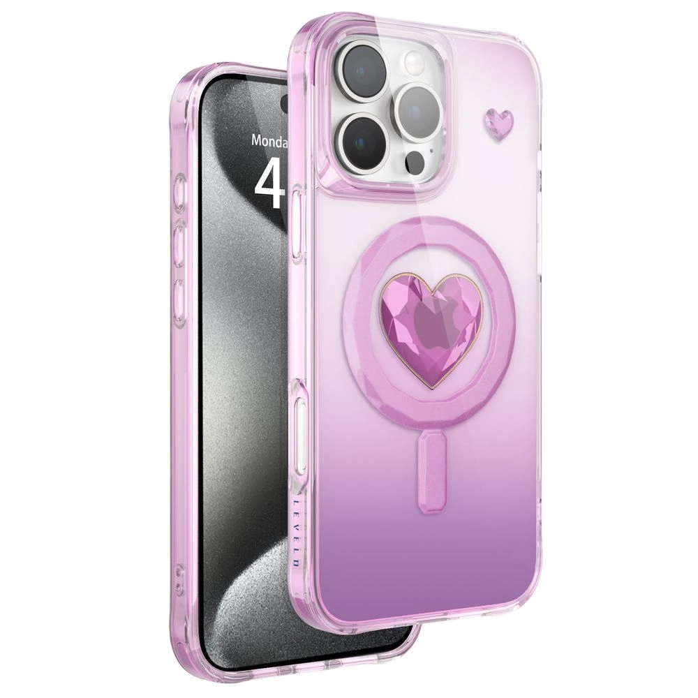 LEVELO Hearts MagSafe Case for iPhone 16 Pro