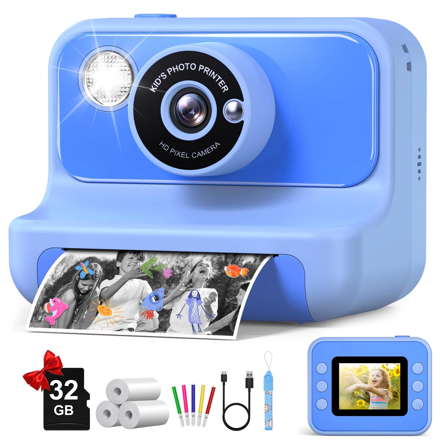 H3 - Kids Instant Print Camera Purple