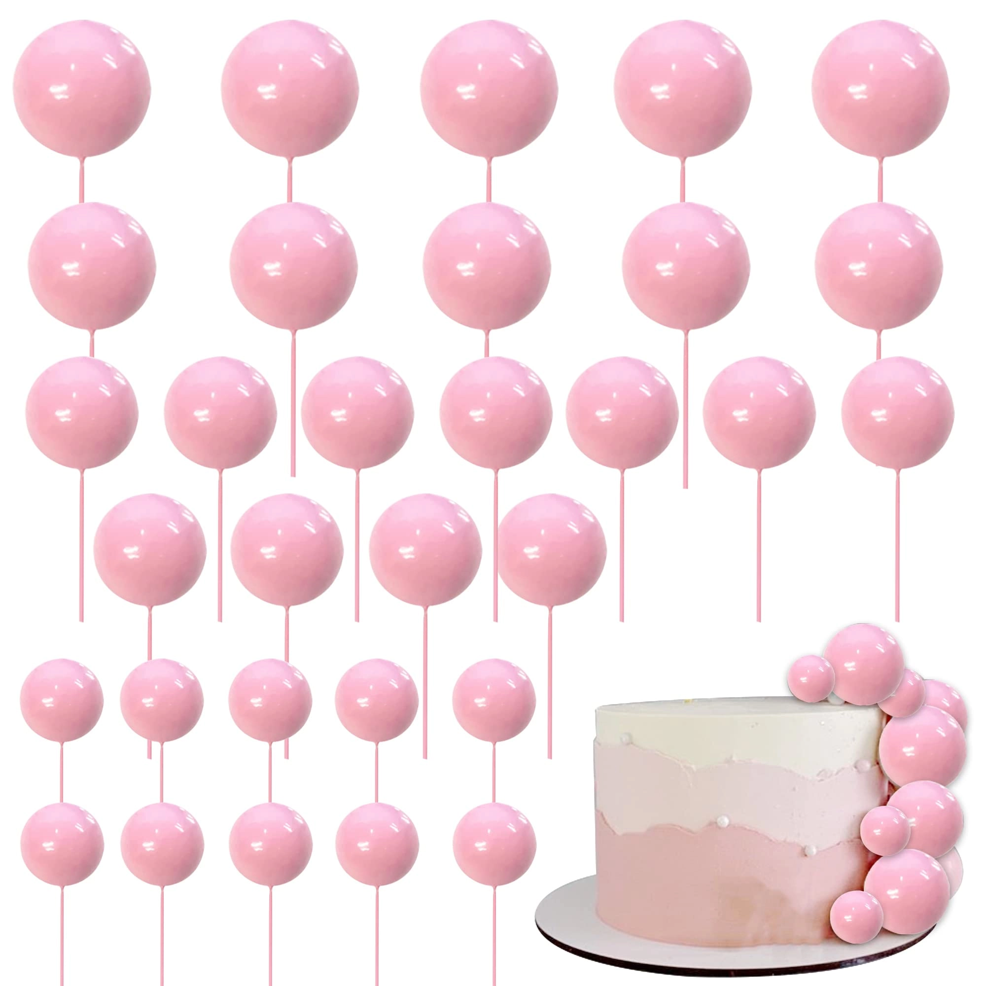 Ball Cake Toppers - 24 pcs Baby Shower Birthday Wedding