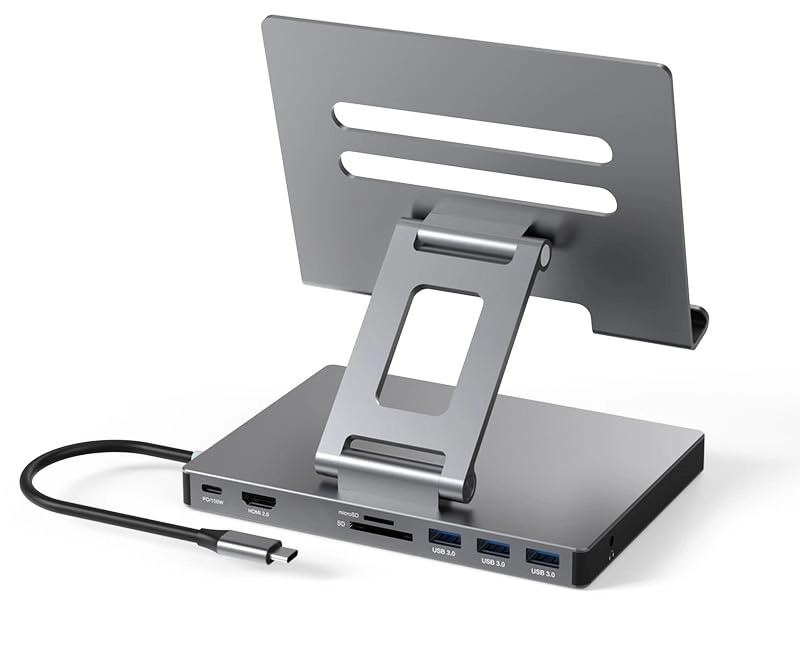 NXPGKEA USB C Hub Stand - USB C iPad Pro M4 M3 M2 M1 13 12.9 11 Inch iPad Air