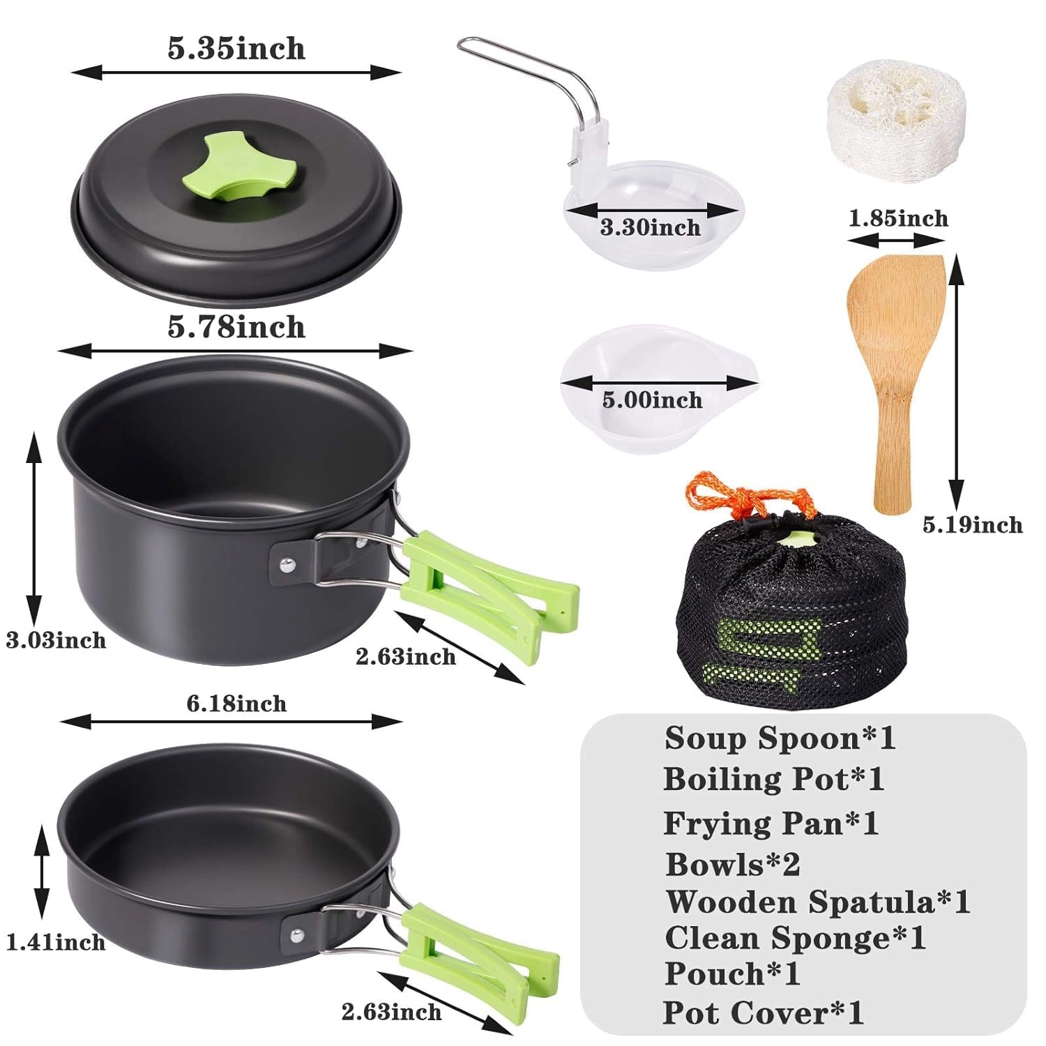 Cookware Mess Kit - 9 Piece 1L