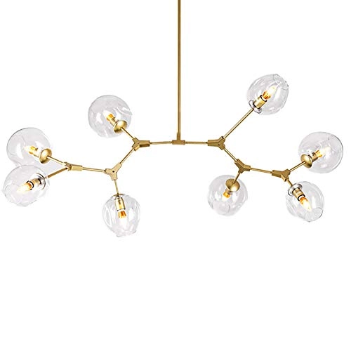Minimalist Glass Bubble Ball Chandelier - E27 8 heads Gradient smoke gray lampshade