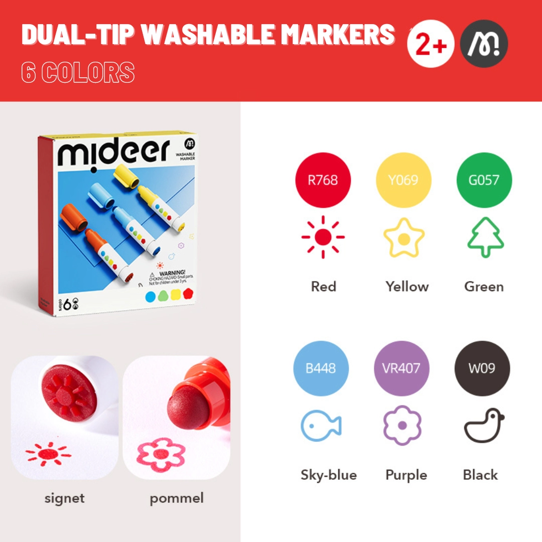 Dual Tip Washable Markers - Multi Colour