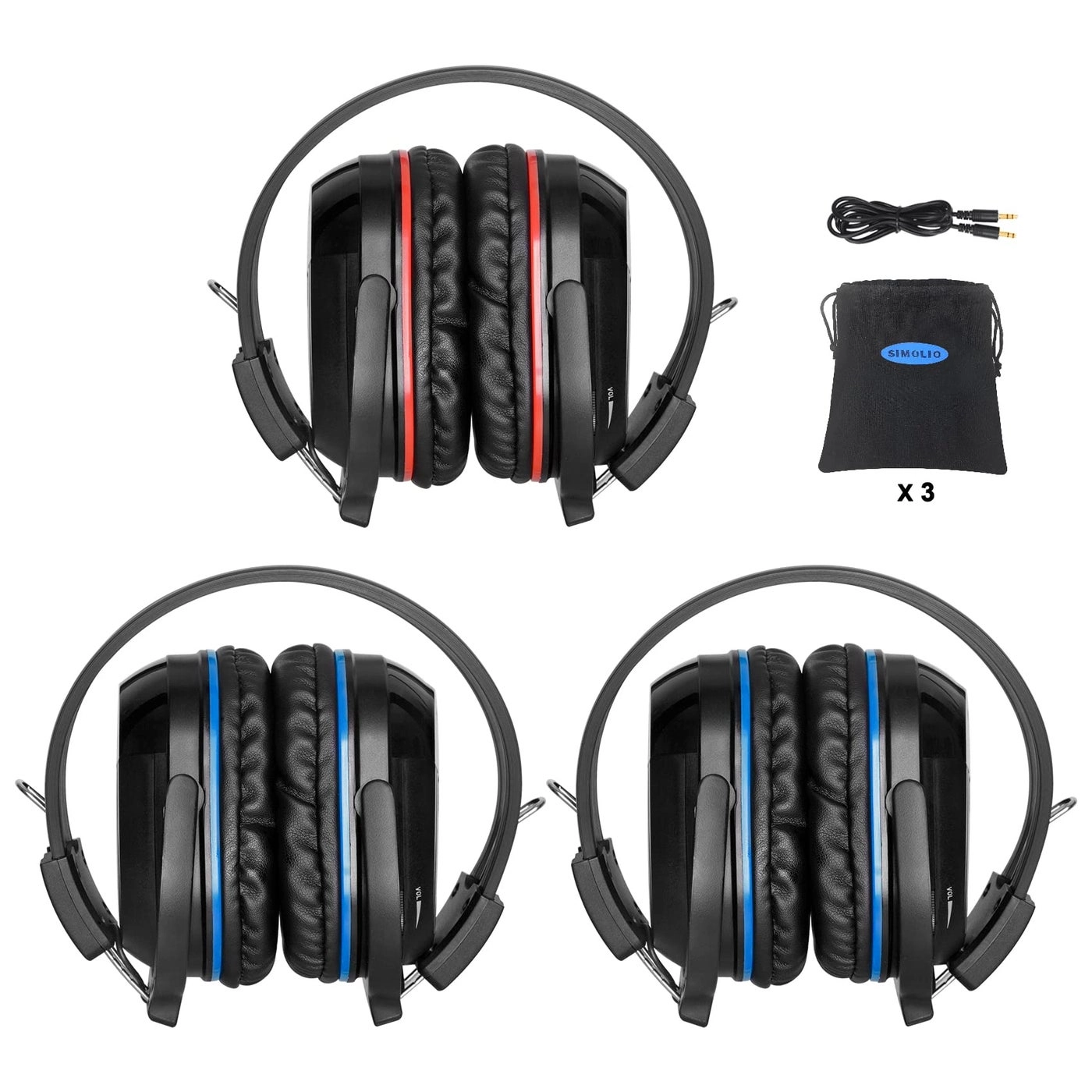 SIMOLIO Infrared Headphones - Wireless IR 3 Pack