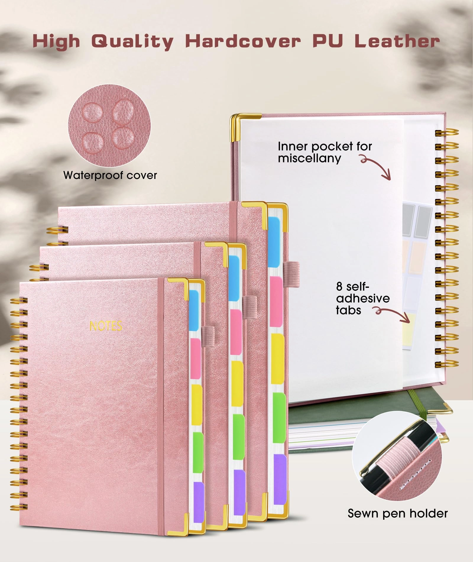 Spiral Notebook Large Hardcover - Lined 150 Sheets