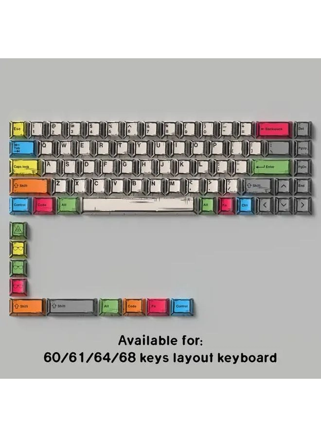 Cherry PBT Keycaps - 78-Key Comic Black