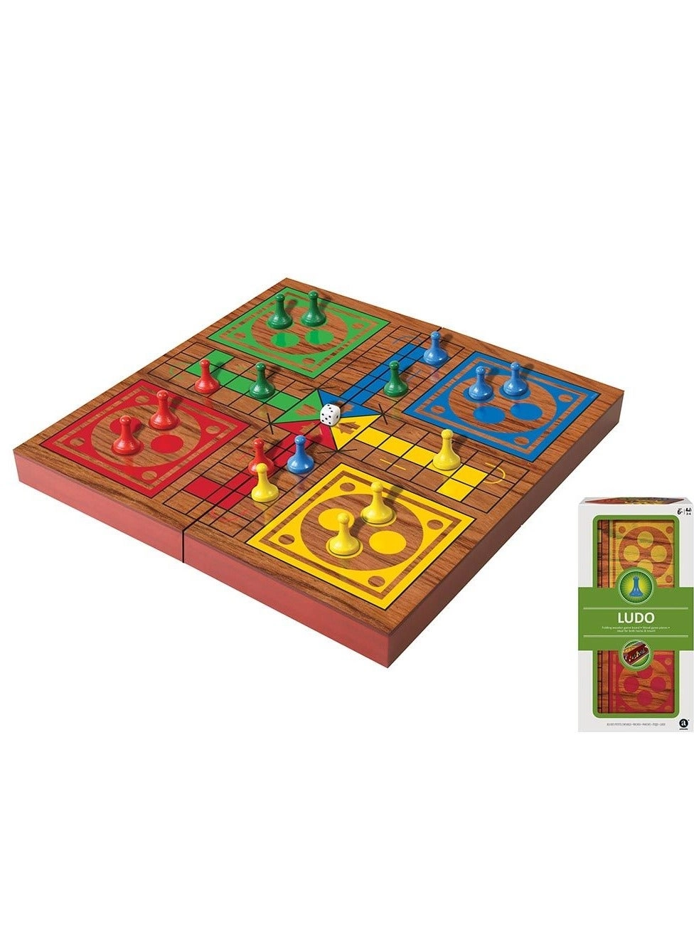 Folding Wood Ludo Set