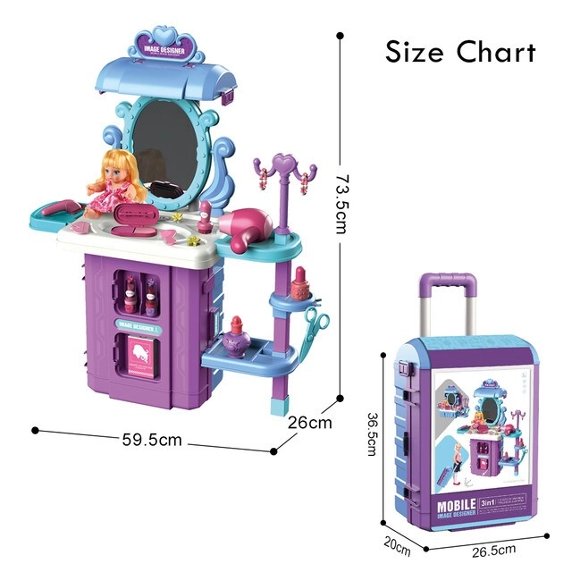 ROLE PLAY BEAUTICIAN/SALON/BEAUTY PARLOUR TOY SET LUGGAGE CASE - 39 Pcs (025158014617)