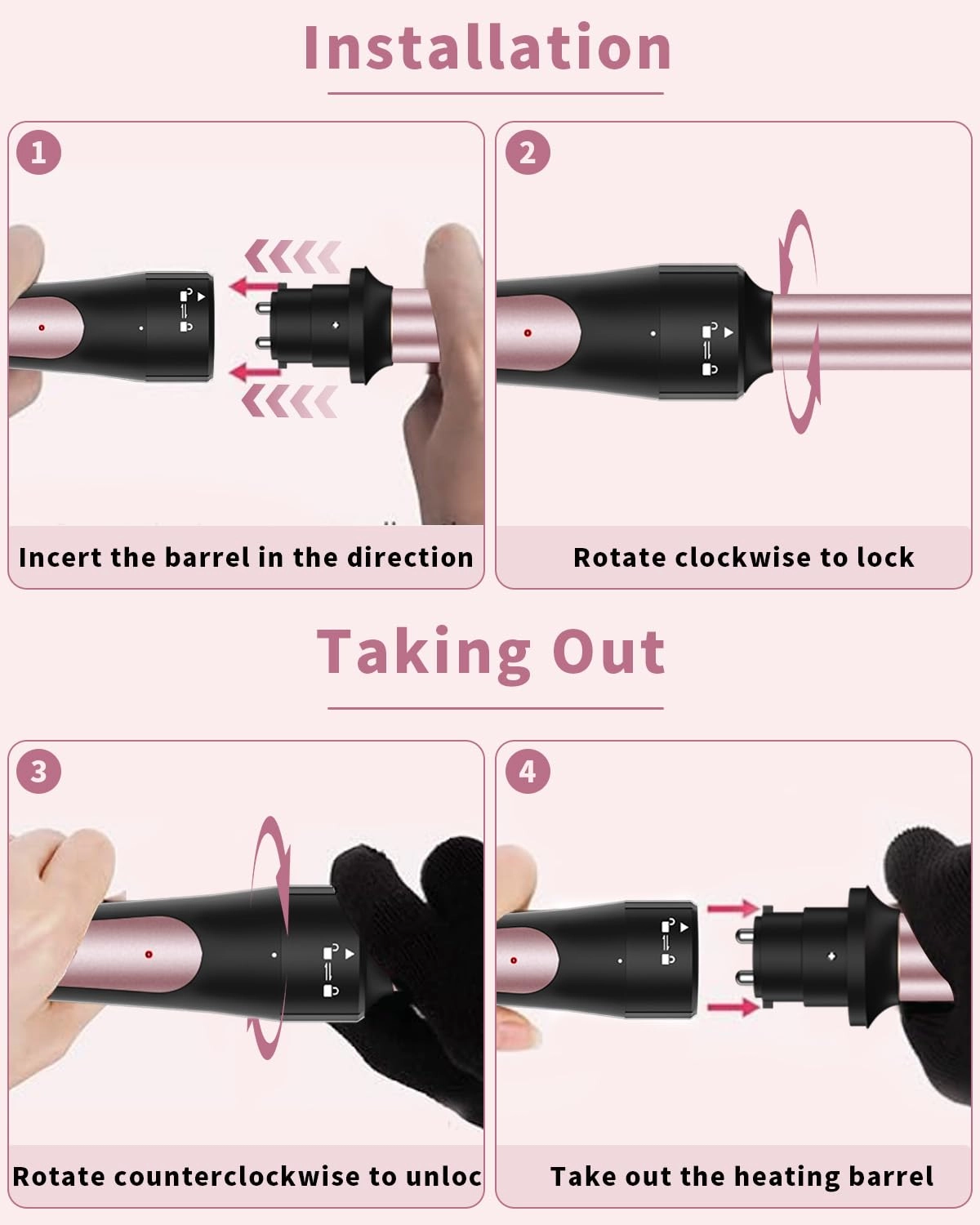 6 in 1 Curling Iron - 0.35"-0.75"-1"-1"-1.25"-1.5"