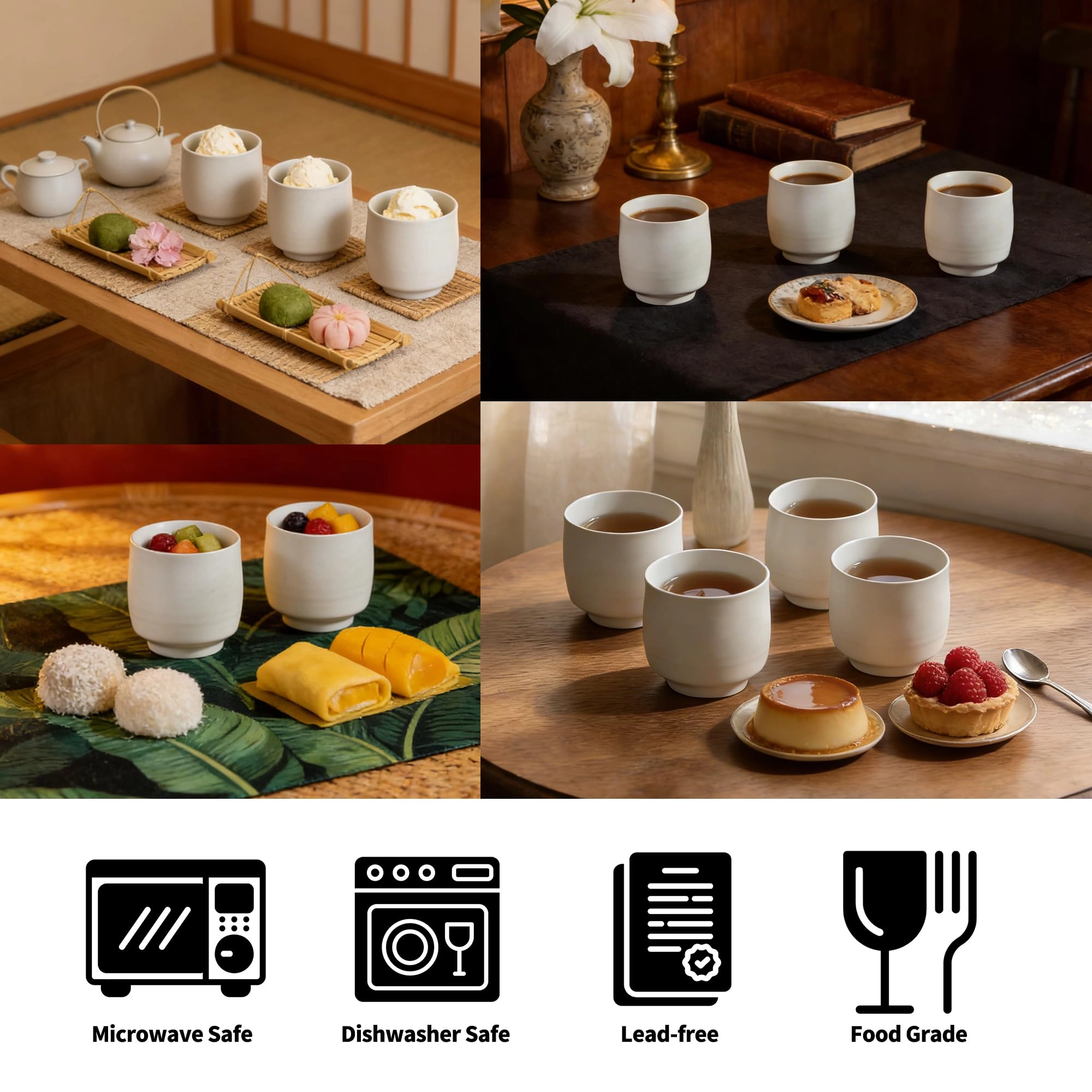 Elegant Japanese Tea Cup - 4 pcs - 175 ml