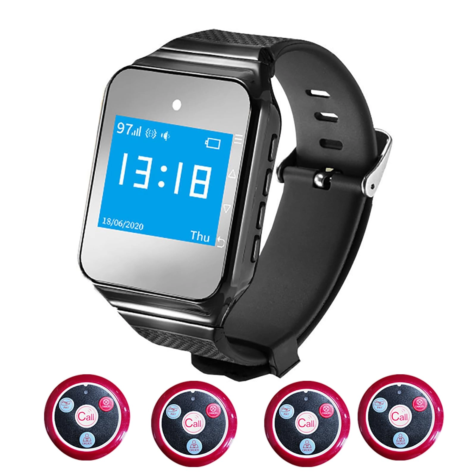 ERICAT Wireless Caregiver Pager - LCD Dot Matrix Screen 150M Range