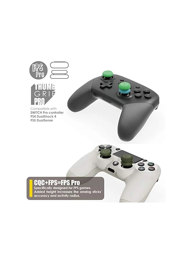Skin Grip - Neon Blue for Nintendo Switch Pro / PS5 / PS4 + CQC Elite + FPS Master Skin Grip