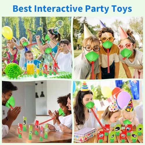 Catch Bugs Game - 2 Pcs 2 Lizard Masks 2 Blowing Bars