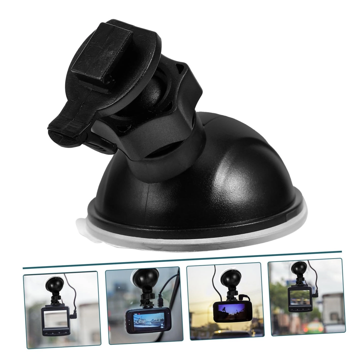 Suction Cup Mount Plate For Car Dash Cam - Black Lightweight Rotatable