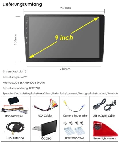GPS Navigation + R7214 Rear View Camera - 9 inch