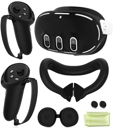 YRXVW Controller Grips + Headset Shell Cover + Stick Cap + Face Cover + Lens Cover + Lens Cleaning Cloths