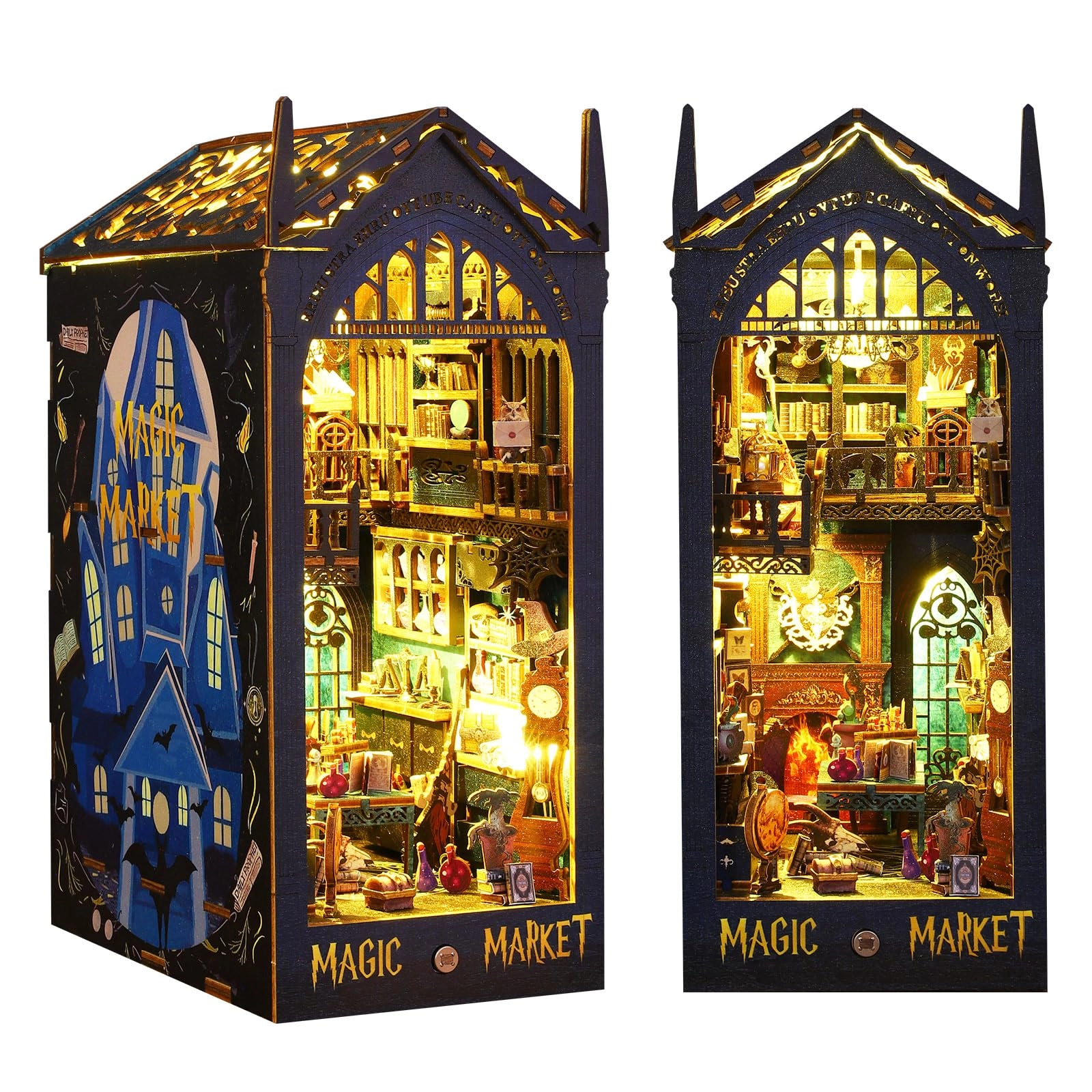 Cuteefun Mini Dollhouse DIY Book Nook Kit - Magic Bazaar