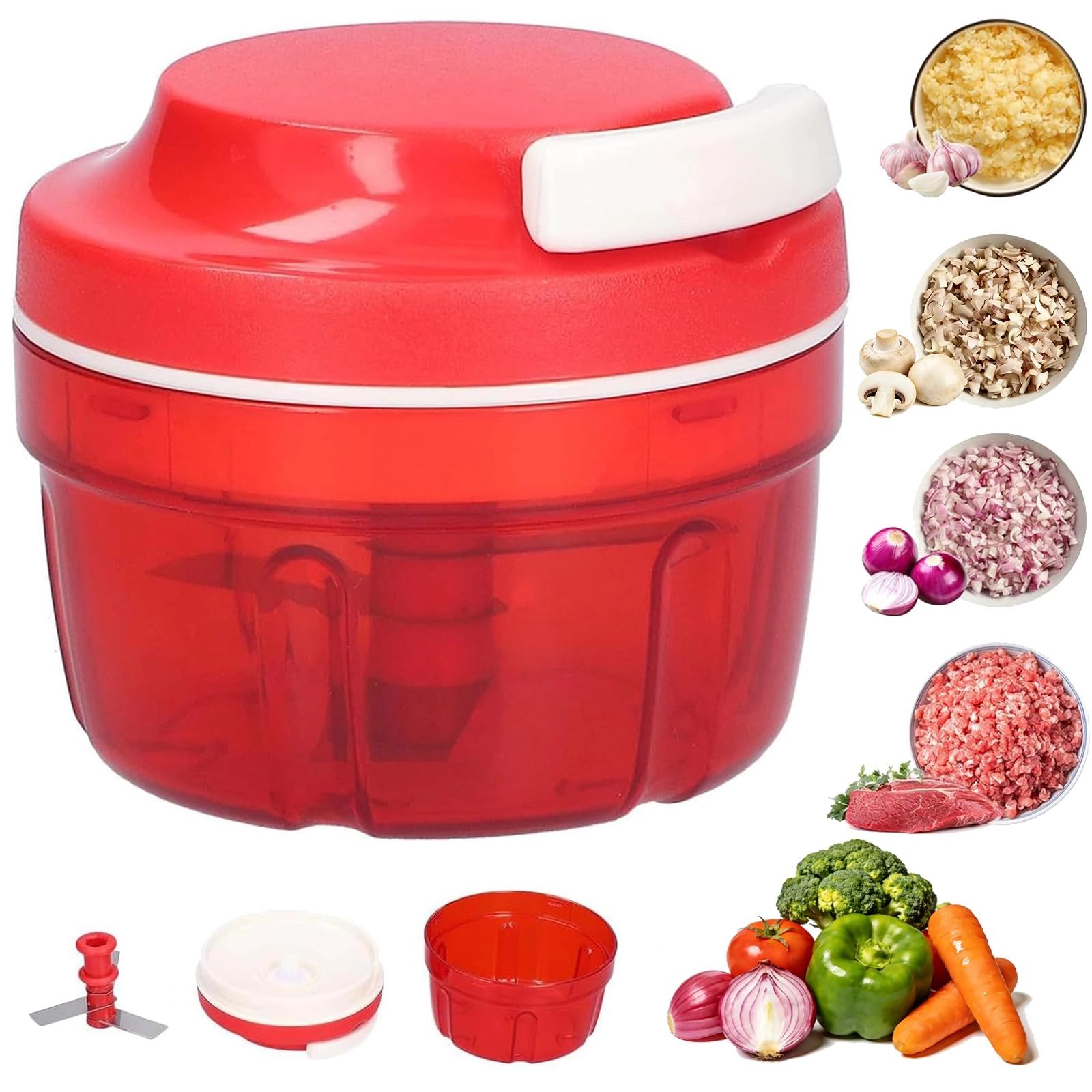 Raheem Manual Onion Cutter - Pulley Red
