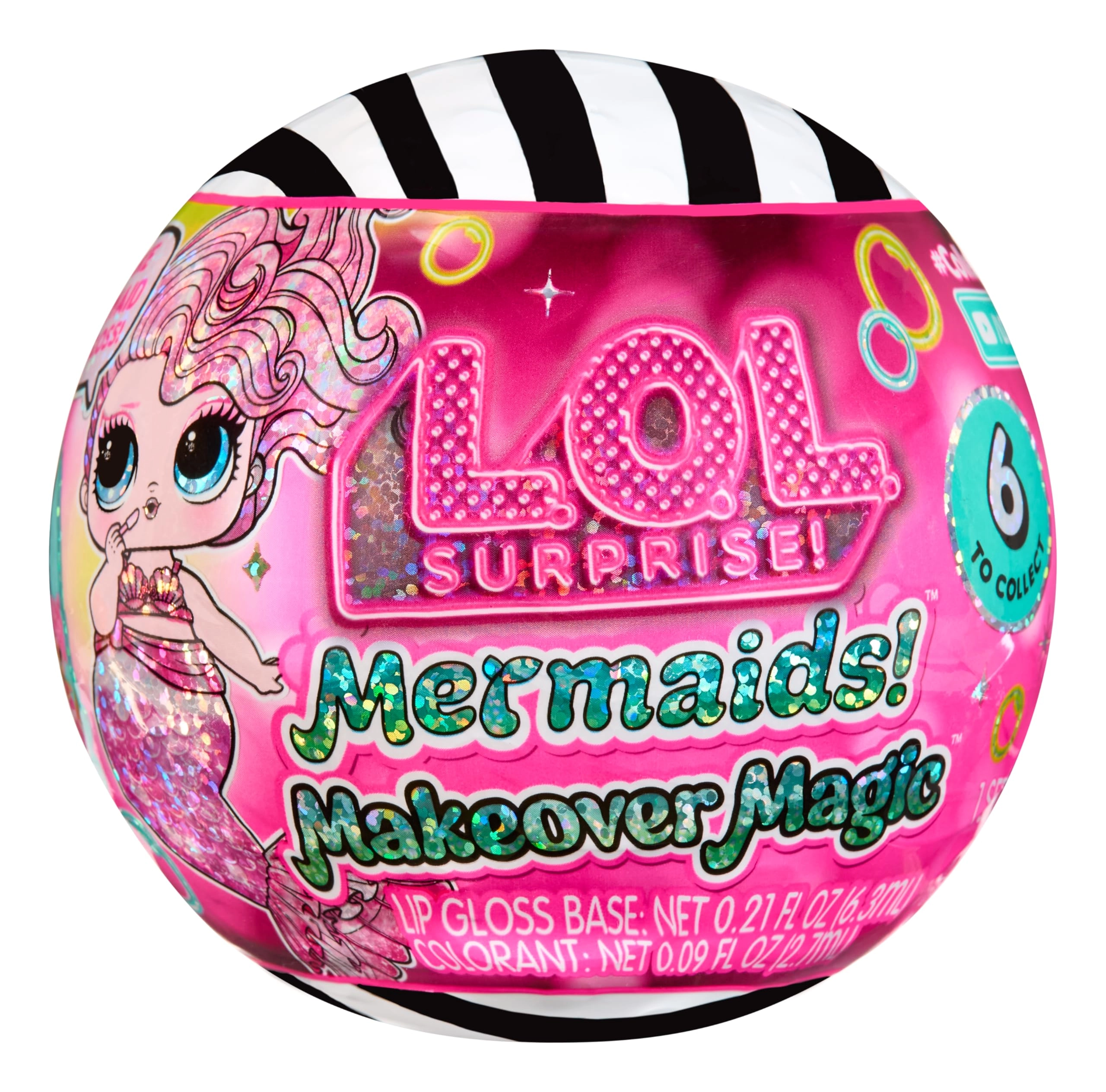 MGA Entertainment Mermaids Makeover Magic Tots - DIY Wearable Lip Gloss 6 Dolls Ages 4+