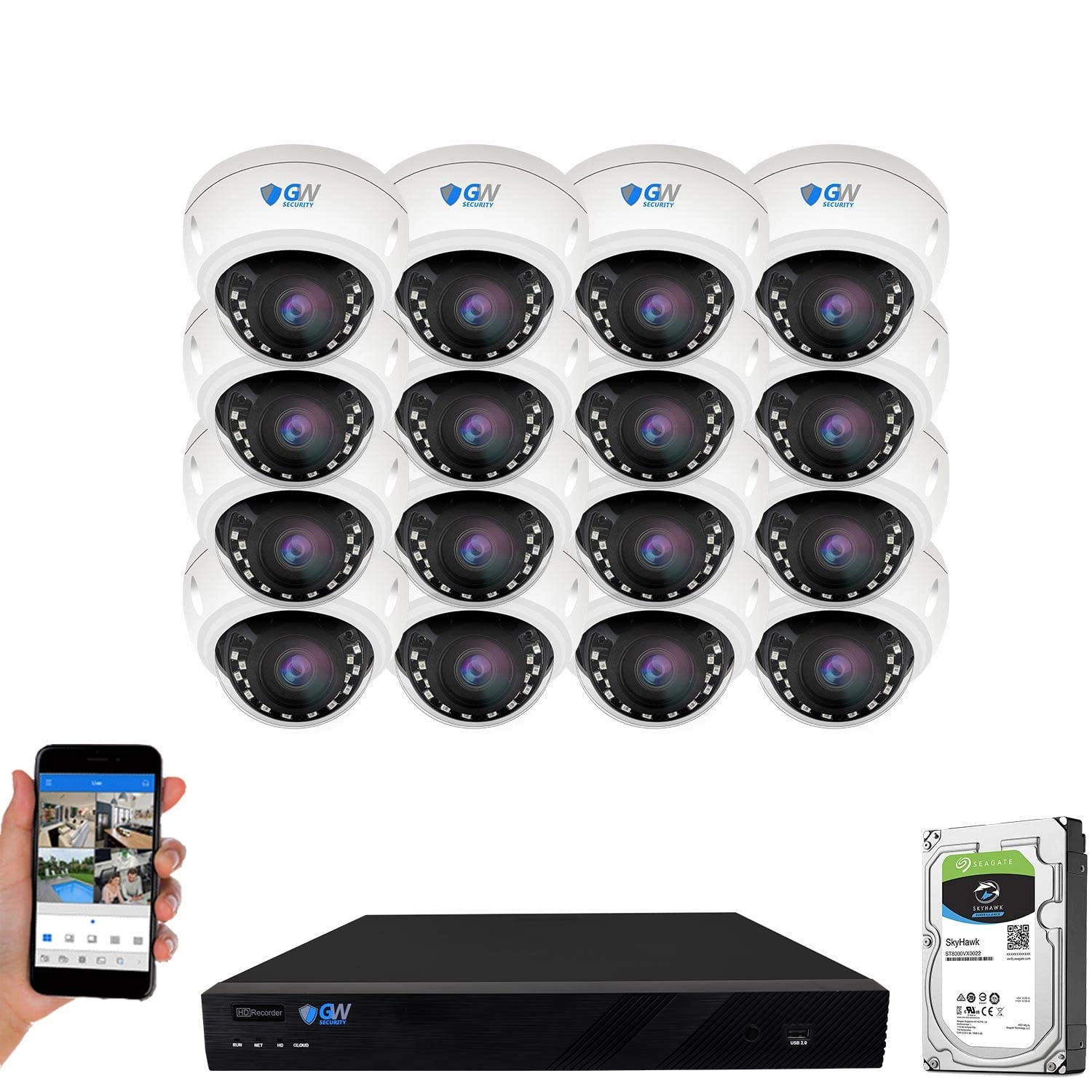 GW42-4216P-2 - 16 channels + GW802302T - 8MP