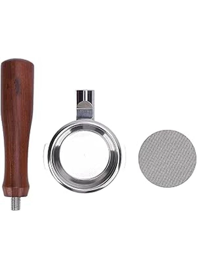 Yechiry Bottomless Portafilter - 58mm Wooden Handle Adjustable Grind